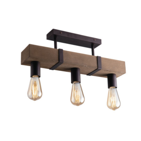 Lampadario Plafoniera Texas Industrial Vintage Colore Nero 3 x E 27 max  40 W