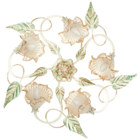 Lampadario Plafoniera Primavera Decorative Colore Avorio 5 z E 14 max  40 W
