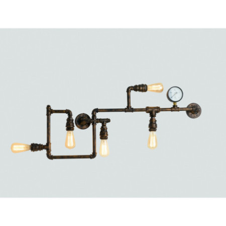 Lampadario Plafoniera Amarcord  Industrial Vintage Colore Ruggine 5 x E 27 max  60 W