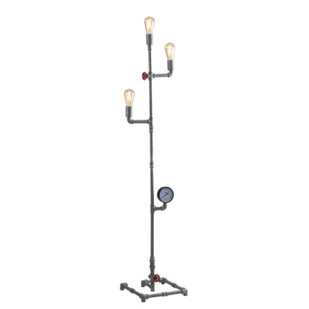 Piantana Amarcord Industrial Vintage Colore Zincato 60 W