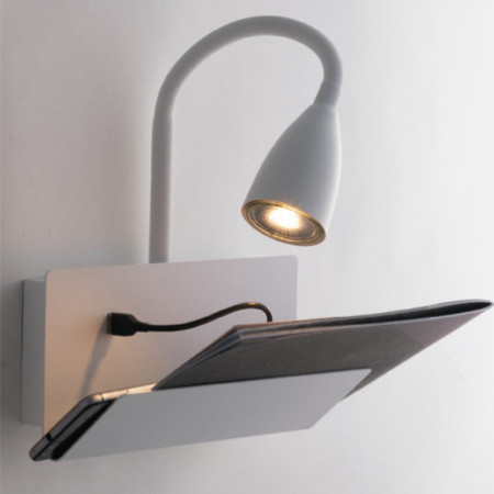 Lampadario Applique Gulp Eclettico USB Colore Bianco 8 W