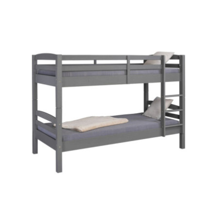 Letto a castello in pino massello grigio con scala