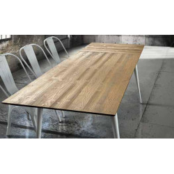 Tavolo da pranzo allungabile in legno bicolore 140x85x77 cm