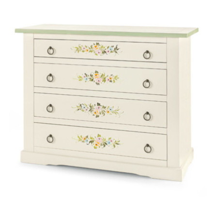 classico-bianco con decori-verde-arte povera