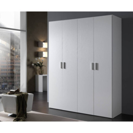 Armadio Legno bianco frassinato 4 Ante 2 Ripiani  H 211 cm