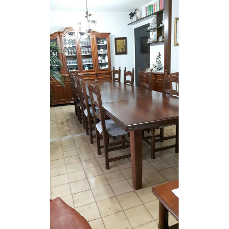 tavolo classico da pranzo in legno massello, allungabile fino a 360 cm