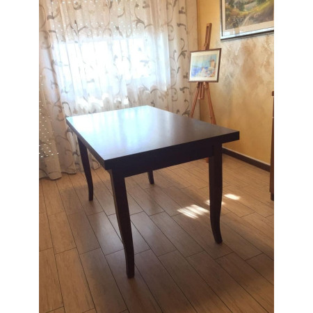Tavolo da pranzo classico in legno noce lucido 120x80 cm