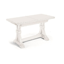 Tavolo in stile classico bianco opaco rettangolare 180x100 cm