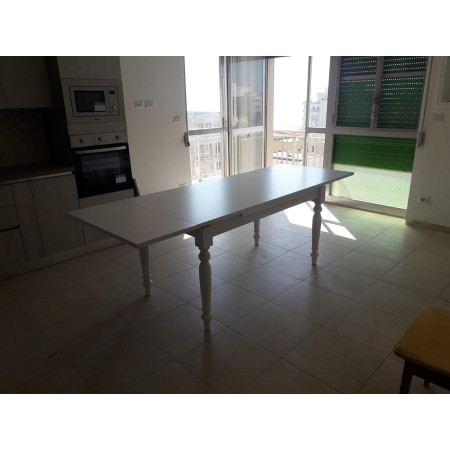 Tavolo da pranzo classico bianco opaco 140x80 cm