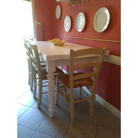 Tavolo da pranzo classico bianco opaco 140x80 cm