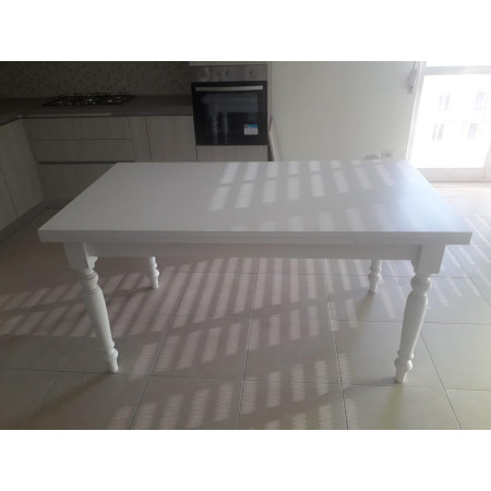 Tavolo da pranzo classico bianco opaco 140x80 cm