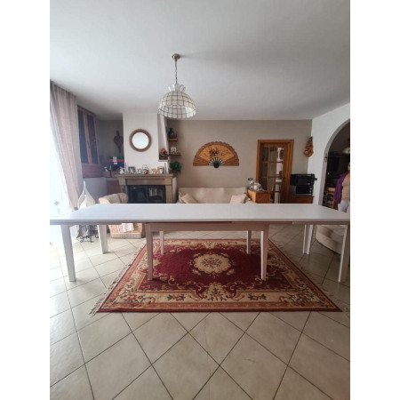 Tavolo rettangolare in legno massello bianco opaco 180x100 cm
