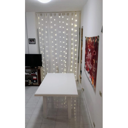Tavolo rettangolare in legno massello bianco opaco 180x100 cm