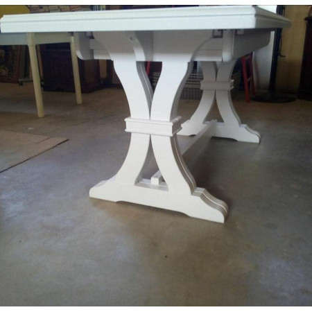 Tavolo in stile classico bianco opaco rettangolare 180x100 cm
