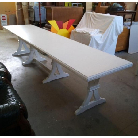 Tavolo in stile classico bianco opaco rettangolare 180x100 cm