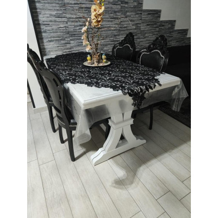 Tavolo in stile classico bianco opaco rettangolare 180x100 cm