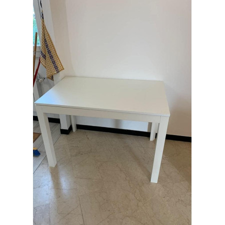 Tavolo allungabile in legno bianco frassinato 110x90 cm