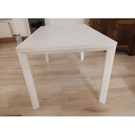 Tavolo allungabile in legno bianco frassinato 110x90 cm