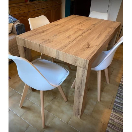 Tavolo da pranzo  allungabile in legno  naturale 160x90 cm
