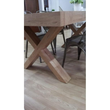 Tavolo da pranzo allungabile in legno naturale 180x100 cm