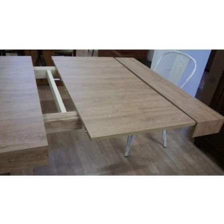 Tavolo da pranzo allungabile in legno naturale 180x100 cm