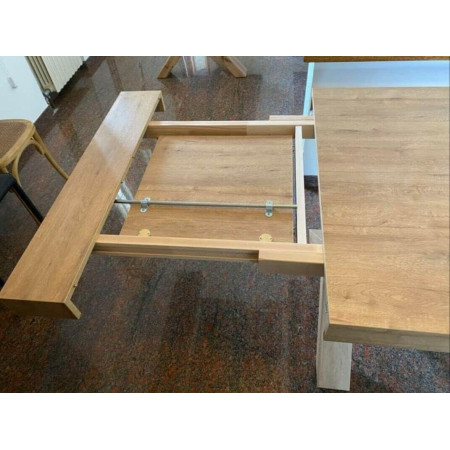 Tavolo da pranzo allungabile in legno naturale 180x100 cm