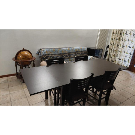 Tavolo estensibile in legno rovere moro wengè 130x80 cm