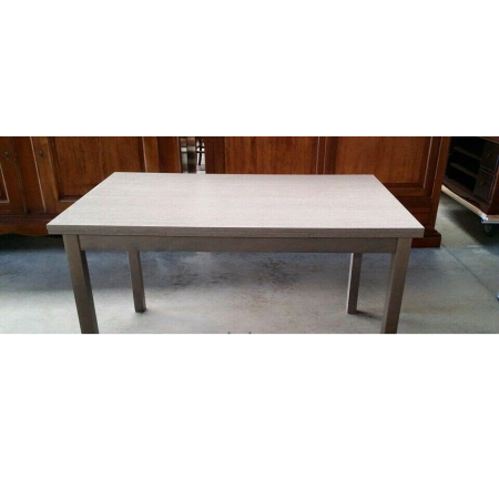 Tavolo da pranzo estensibile in legno rovere grigio 130x80 cm