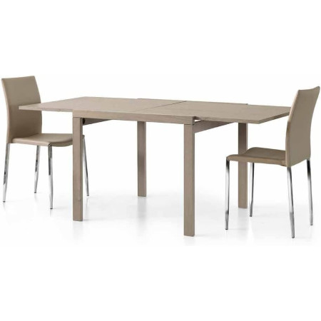 Tavolo da pranzo in legno rovere grigio apertura a libro 90x90 cm