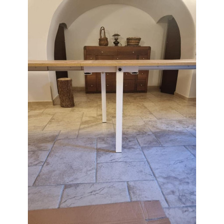 Tavolo consolle da pranzo allungabile moderna bicolore 50x90 cm