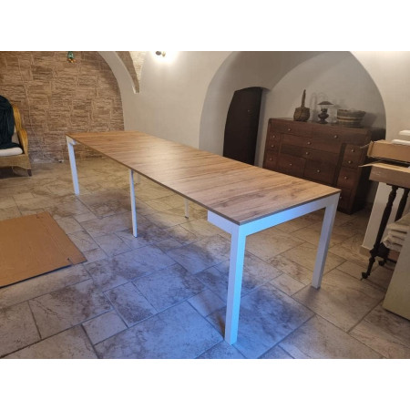Tavolo consolle da pranzo allungabile moderna bicolore 50x90 cm