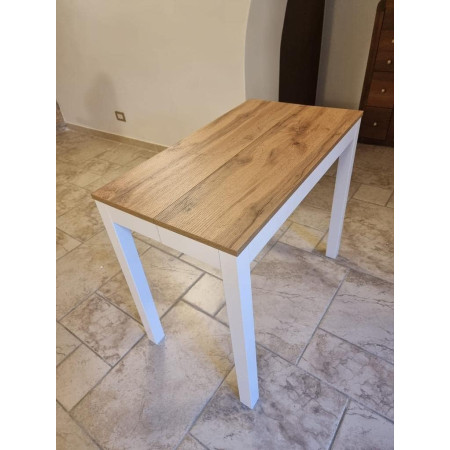 Tavolo consolle da pranzo allungabile moderna bicolore 50x90 cm