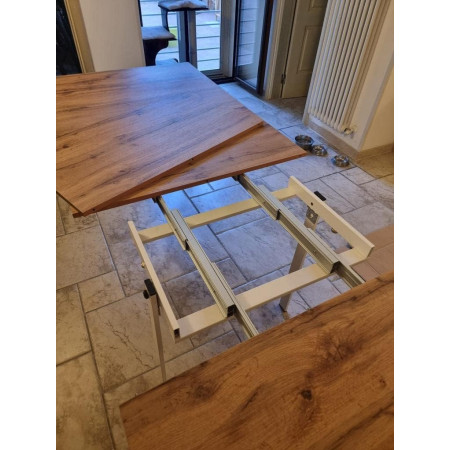 Tavolo consolle da pranzo allungabile moderna bicolore 50x90 cm