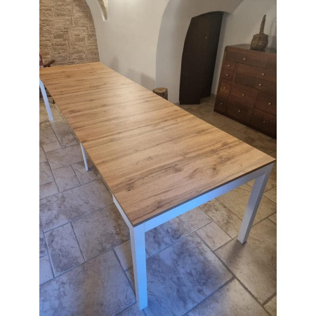 Tavolo consolle da pranzo allungabile moderna bicolore 50x90 cm
