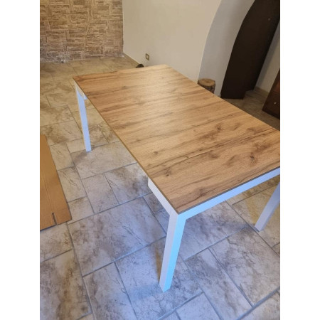 Tavolo consolle allungabile da pranzo moderno bianco 50x90 cm