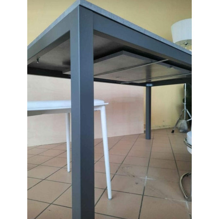 Tavolo da pranzo allungabile in legno e metallo grigio 110x70 cm