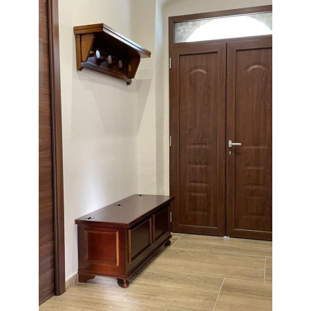 Cassapanca arte povera in legno massello noce lucido 100x44 cm