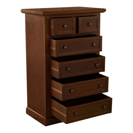 Cassettiera Arte Povera in Legno Massello Noce con 6 Cassetti  misure di 62x37x94 cm