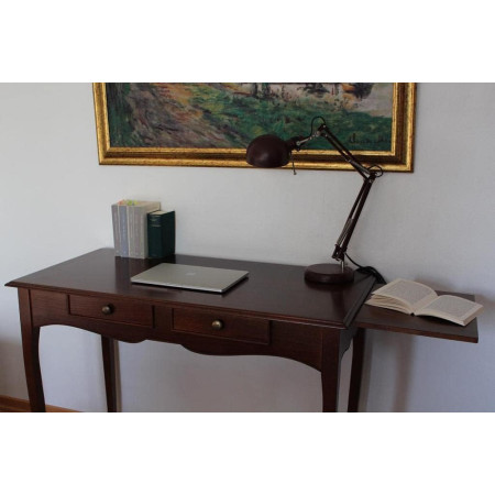 Scrittoio con piano estraibile dx arte povera in legno massello noce