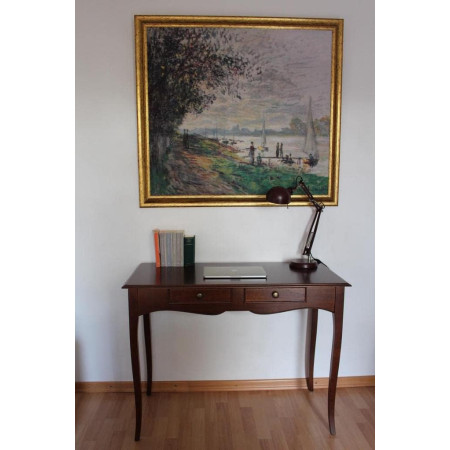 Scrittoio con piano estraibile dx arte povera in legno massello noce