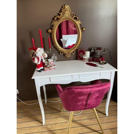Scrittoio con piano estraibile dx arte povera in legno massello bianco