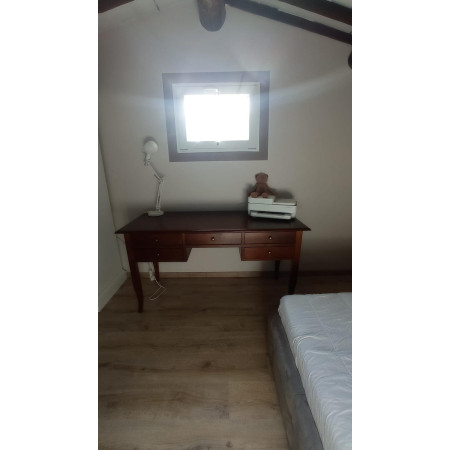 Scrivania arte povera in legno massello noce lucido 107