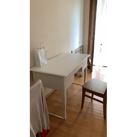 Scrivania arte povera in Legno massello Bianco Opaco 150