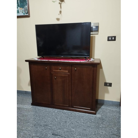 Credenza Classica Legno Massello Noce Lucido