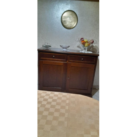 Credenza Classica Noce Lucido Legno Pioppo 2 Ante 2 Cassetti