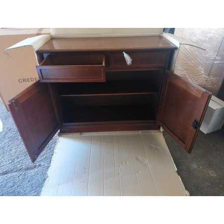 Credenza Classica Noce Lucido Legno Pioppo 2 Ante 2 Cassetti