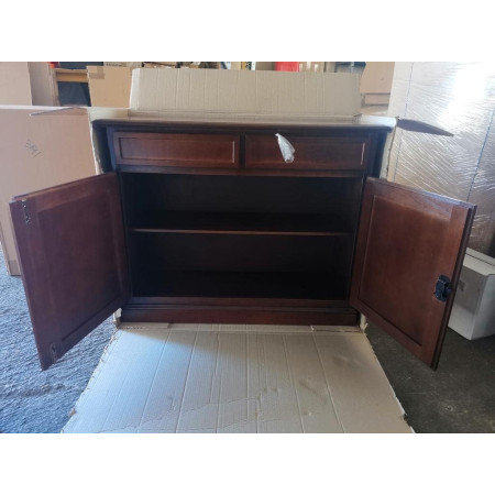 Credenza Classica Noce Lucido Legno Pioppo 2 Ante 2 Cassetti