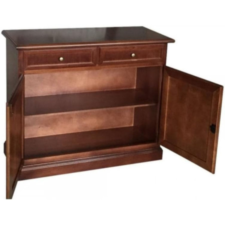 Credenza Classica Noce Lucido Legno Pioppo 2 Ante 2 Cassetti