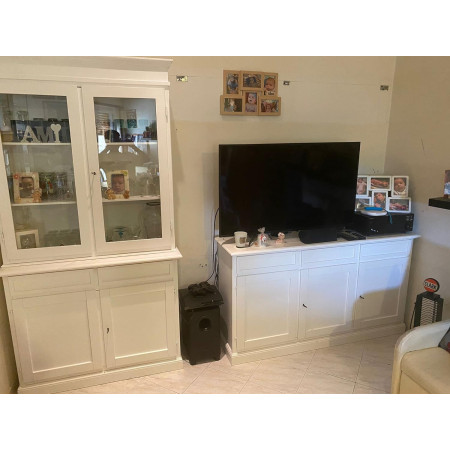 Credenza in Pioppo Bianco Opaco con 3 Ante e 3 Cassetti