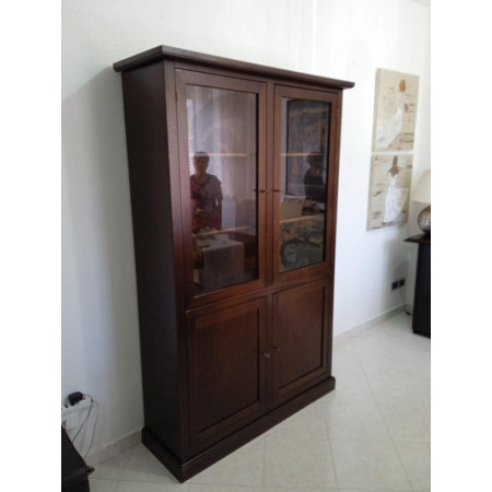 Vetrina in Noce Lucido con Spazio di Archiviazione Versatile
